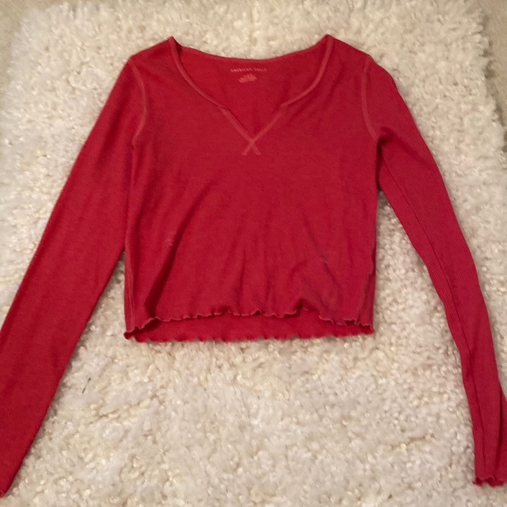 American Eagle Cropped Long-Sleeve Tee